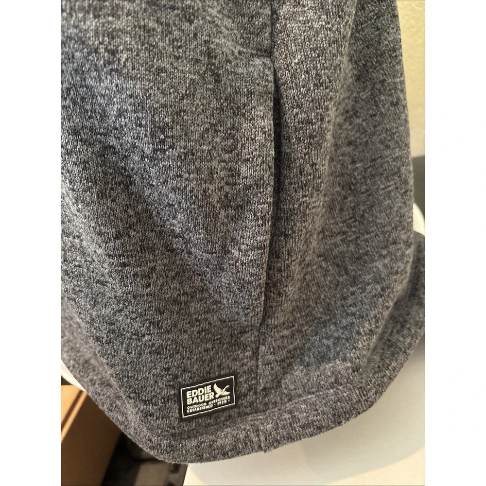 Eddie Bauer Vest Men 2XL Gray Radiator Sweater Full Zip Outdoor 2-Way Stretch